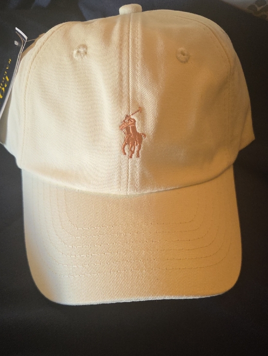 Ralph Lauren Accessories - Ralph Lauren Cream Baseball Cap with Dark Gold Pony Logo